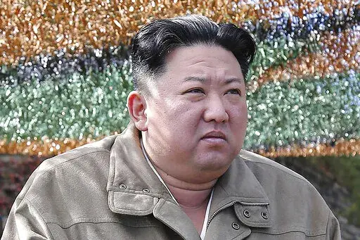 In this photo provided by the North Korean government, North Korean leader Kim Jong Un inspects military exercises at an undisclosed location in North Korea on Oct. 8, 2022. South Korea says Friday, Oct. 28, 2022, North Korea has fired a ballistic missile toward its eastern waters. Independent journalists were not given access to cover the event depicted in this image distributed by the North Korean government. The content of this image is as provided and cannot be independently verified. (Korea