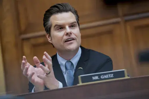 Rep. Matt Gaetz, R-Fla., speaks on Capitol Hill in Washington, March 12, 2024. (AP Photo/Nathan Howard, File)