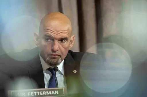 Sen. John Fetterman, D-Pa., listens during a confirmation hearing of Jared Bernstein to be the chair of the White House Council of Economic Advisers, on Capitol Hill, Tuesday, April 18, 2023, in Washington. The first-term Pennsylvania Democrat held a deeply personal and introspective interview with NBC’s “Meet the Press” that aired Sunday, Dec. 31. (AP Photo/Alex Brandon, File)