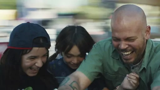 This image released by Sundance Institute shows Residente, right, in a scene from "In The Summers" by Alessandra Lacorazza Samudio, an official selection of the U.S. Dramatic Competition at the 2024 Sundance Film Festival. (Sundance Institute via AP)