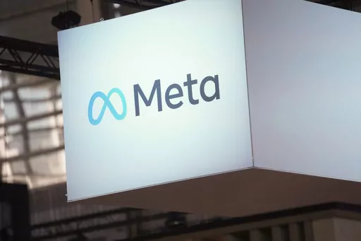 The Meta logo is seen at the Vivatech show in Paris, France, on June 14, 2023. A group of 33 states including California and New York are suing Meta Platforms Inc. for harming young people’s mental health and contributing the youth mental health crisis by knowingly designing features on Instagram and Facebook that addict children to its platforms. (AP Photo/Thibault Camus, File)