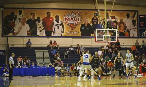 Notre Dame takes on Chaminade during the first half of an NCAA college basketball game, Nov. 20, 2017, in Lahaina, Hawaii. (AP Photo/Marco Garcia, File)