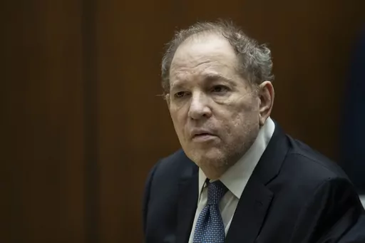 Former film producer Harvey Weinstein appears in court at the Clara Shortridge Foltz Criminal Justice Center in Los Angeles, Calif., on Oct. 4 2022. Los Angeles prosecutors say they will not retry Harvey Weinstein on rape and sexual assault charges involving two women. (Etienne Laurent/Pool Photo via AP, File)