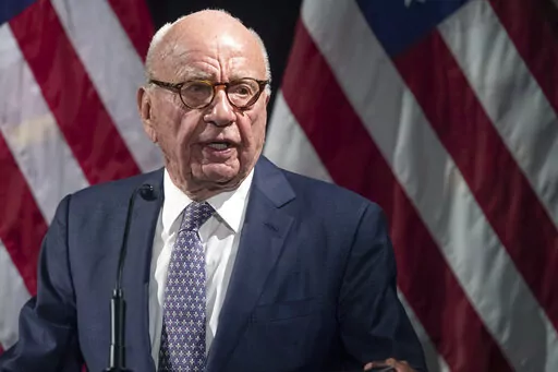 Rupert Murdoch introduces Secretary of State Mike Pompeo during the Herman Kahn Award Gala, Oct. 30, 2019, in New York. Murdoch, chairman of Fox Corp., acknowledged in a deposition that some Fox News commentators endorsed the false allegations by former President Donald Trump and his allies that the 2020 presidential election was stolen and that he did not step in to stop them from promoting the claims. The documents unsealed Monday, Feb. 27, 2023, are at the heart of a defamation lawsuit agains