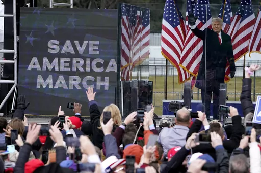 President Donald Trump arrives to speak at a rally in Washington, on Jan. 6, 2021. The indictment against former President Donald Trump involving a payoff to suppress claims of an extramarital affair is raising concerns that it could undermine public confidence in what many see as far more important investigations into whether he attempted to overturn the results of the 2020 presidential election. (AP Photo/Jacquelyn Martin, File)