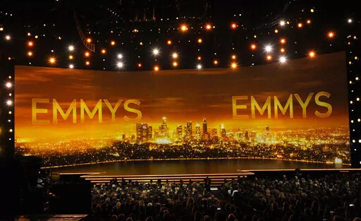 This Sept. 22, 2019 file photo shows a view of the stage at the 71st Primetime Emmy Awards in Los Angeles. The 74th Primetime Emmy Awards are set for Monday, Sept. 12, at the Microsoft Theatre in Los Angeles. The roughly three-hour ceremony will begin at 8 p.m. EDT and air live on NBC and, for free, on the streaming service Peacock. (Photo by Chris Pizzello/Invision/AP, File)