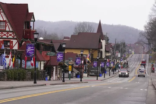 Downtown Helen, Ga., is shown Friday, Jan. 21, 2022. Helen is located in White County, lin the foothills of the Blue Ridge Mountains in northeast Georgia, where officials were stunned when the 2020 census said the county had 28,003 residents. A Census Bureau estimate from 2019 had put the county's population at 30,798 people. (AP Photo/John Bazemore)