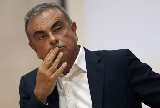 Former Nissan Motor Co. Chairman Carlos Ghosn holds a press conference at the Maronite Christian Holy Spirit University of Kaslik, in Kaslik, north of Beirut, Lebanon, on Sept. 29, 2020. A Lebanese judge on Monday June 19, 2023, questioned auto tycoon Carlos Ghosn in Beirut over possible links to a former French Cabinet minister who was charged two years ago for dealing with him, officials familiar with the case said. (AP Photo/Hussein Malla, File)