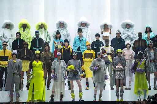 Fashion from the FENDI Spring Summer 2023 collection is modeled during Fashion Week, Friday Sept. 9, 2022 in New York. (AP Photo/Eduardo Munoz Alvarez)