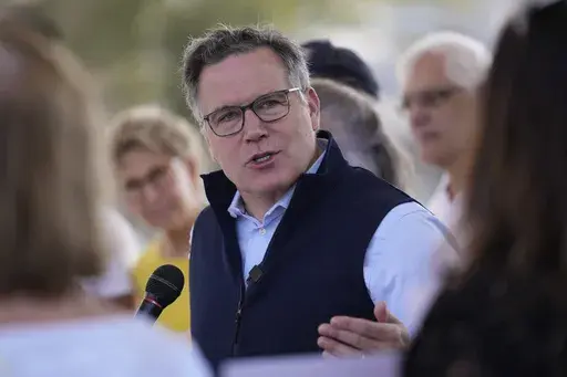 Pennsylvania Republican Senate candidate Dave McCormick speaks during a campaign event in Steelton, Pa., Thursday, Sept. 12, 2024. (AP Photo/Matt Rourke)