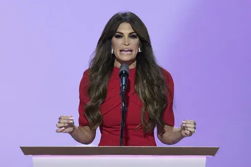 Kimberly Guilfoyle speaks during the Republican National Convention, July 17, 2024, in Milwaukee. (AP Photo/J. Scott Applewhite)