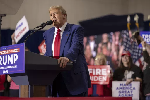 Republican presidential candidate former President Donald Trump speaks, April 2, 2024, at a rally in Green Bay, Wis. (AP Photo/Mike Roemer, File)