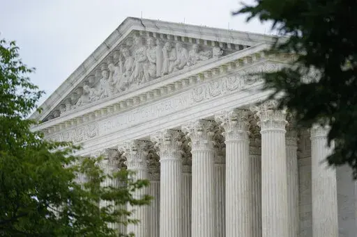 The U.S. Supreme Court building in Washington, Monday, June 27, 2022. The satirical site The Onion has some serious things to say in defense of parody. The online humor publication has filed a Supreme Court brief in support of a man who was arrested and prosecuted for making fun of the Parma, Ohio, police force on social media. (AP Photo/Patrick Semansky, File)