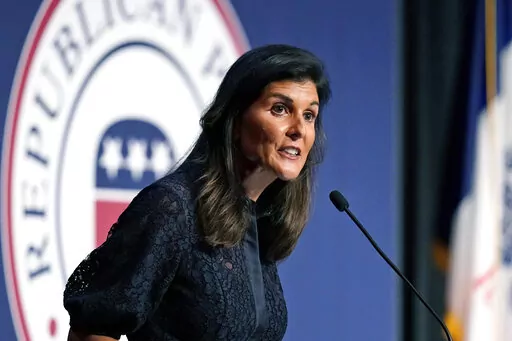 Former U.N. Ambassador and former South Carolina Gov. Nikki Haley speaks during the Iowa Republican Party's Lincoln Dinner, on June 24, 2021, in West Des Moines, Iowa. Haley is moving closer to making her presidential campaign official. On Wednesday, Feb 1, 2023, supporters of the former South Carolina governor will get an email invitation to a Feb. 15 launch event in Charleston, at which she plans to announce her campaign, according to a person familiar with the plans but not authorized to spea