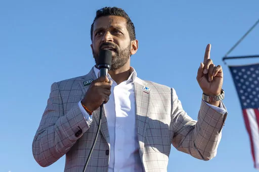 Kash Patel, former chief of staff for President Donald Trump, speaks at a rally in Minden, Nev., Oct. 8, 2022. Patel who has said he was present as Trump declassified broad categories of materials appeared before a federal grand jury Thursday, Nov. 3, after being given immunity for his testimony, according to a person familiar with the matter. Patel appeared after the Justice Department agreed to grant him immunity from prosecution for his testimony and after a federal judge in Washington entere