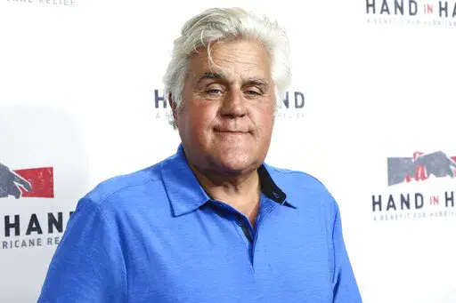 Jay Leno attends the Hand in Hand: A Benefit for Hurricane Harvey Relief in Los Angeles on Sept. 12, 2017. The comedian and former “Tonight Show” host told a Las Vegas Review-Journal columnist Thursday that he broke his collarbone and two ribs and cracked his kneecaps on Jan. 17. (Photo by John Salangsang/Invision/AP, File)