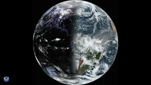 This image provided by NOAA on March 19, 2025 shows Earth. (NOAA via AP)
