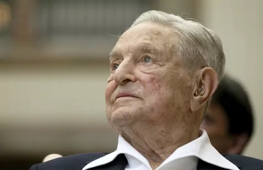 George Soros, founder and chairman of the Open Society Foundations, attends the Joseph A. Schumpeter Award ceremony in Vienna, Austria, June 21, 2019. The billionaire investor turned philanthropist is ceding control of his $25 billion empire to a younger son, Alexander Soros, according to an exclusive interview with The Wall Street Journal published online Sunday, June 11, 2023. (AP Photo/Ronald Zak, File)