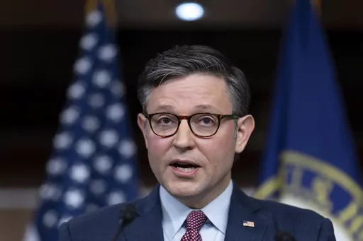 Speaker of the House Mike Johnson, R-La., speaks during a news conference at the Capitol in Washington, Nov. 2, 2023. The last time Congress tried to fund the government to prevent a federal shutdown, it cost House Speaker Kevin McCarthy his job. This time, Johnson appears on track for a better outcome. (AP Photo/J. Scott Applewhite, File)