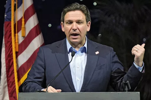 Florida Gov. Ron DeSantis speaks at the Governor's Day luncheon, Feb. 8, 2024, in Tampa, Fla. DeSantis is planning to raise money for former President Donald Trump in his home state as well as Texas and possibly other large states in the coming weeks. The planning was disclosed by people with knowledge of the plans taking shape who spoke on the condition of anonymity because the details have not been set. (AP Photo/Chris O'Meara, File)