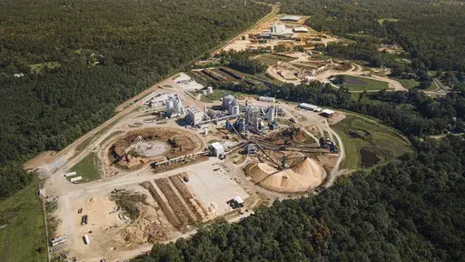 A wood pellet plant operated by U.K.-based energy company Drax Group is seen in Gloster, Miss., in 2024. (The Perfect Shot/Southern Environmental Law Center via AP)