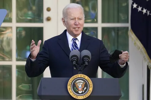 President Joe Biden speaks in the Rose Garden of the White House, in Washington, Nov. 19, 2021. Biden's administration is taking steps to expand availability of the life-saving COVID-19 antiviral treatment Paxlovid. It's trying to reassure doctors that there is ample supply for people at high risk of severe illness or death from the virus. (AP Photo/Alex Brandon, File)