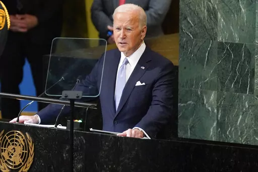 President Joe Biden addresses the 77th session of the United Nations General Assembly on Wednesday, Sept. 21, 2022, at the U.N. headquarters.   On Friday, Sept. 23, The Associated Press reported on stories circulating online incorrectly claiming Biden announced that he is adding the U.S. as a signatory to the United Nations “Small Arms Treaty,” which would “establish an international gun control registry” in which other countries can “track the ‘end user’ of every rifle, shotgun, 