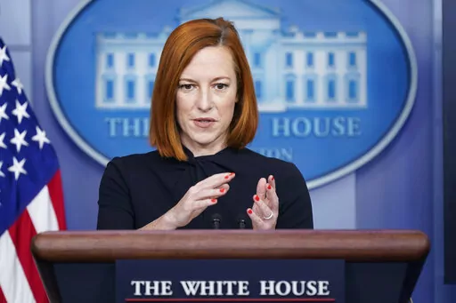 White House press secretary Jen Psaki speaks during a press briefing at the White House, Wednesday, Dec. 22, 2021, in Washington. (AP Photo/Patrick Semansky)