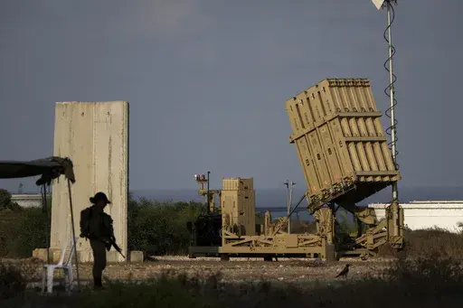 A battery of Israel's Iron Dome defense missile system, deployed to intercept rockets, sits in Ashkelon, southern Israel, Aug. 7, 2022. An incoming attack by Iranian drones and ballistic missiles Sunday, April 14, 2024, poses the latest challenge to Israel’s air defense system, which already has been working overtime to cope with incoming rocket, drone and missile attacks throughout the six-month war against Hamas. (AP Photo/Ariel Schalit, File)