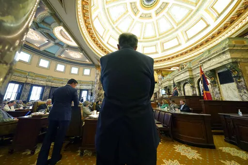 Lt. Gov. Delbert Hosemann listens to debate over the proposed Tax Relief Act of 2022, at the Mississippi Capitol in Jackson, Tuesday, March 15, 2022. The legislation was passed by the Senate. Lawmakers face a deadline for original floor action on appropriations and revenue bill originating in the other chamber. (AP Photo/Rogelio V. Solis)