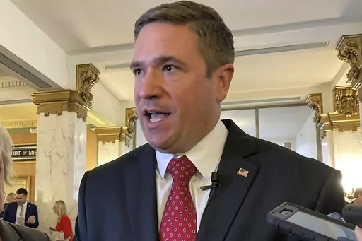 Missouri Attorney General Andrew Bailey speaks to reporters after taking the oath of office in Jefferson City, Mo., Jan. 3, 2023. On Tuesday, May 16, 2023, Missouri officials abruptly terminated an unusual emergency rule proposed by the Republican attorney general that would have placed limits on transgender care for minors and some adults. The move was announced without explanation on the Missouri Secretary of State’s website, which said “This emergency rule terminated effective May 16, 202