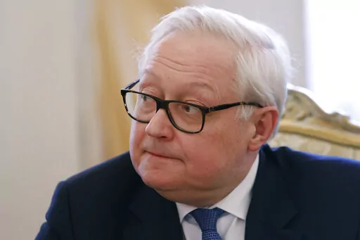 Russian Deputy Foreign Minister Sergei Ryabkov attends a meeting in Moscow, Russia, Tuesday, March 15, 2022. A senior Russian diplomat says that Russia-U.S. relations are in a state of "unprecedented crisis" without any sign of improvement. Deputy Foreign Minister Sergei Ryabkov said Thursday, Feb. 9, 2023 that U.S. emphasis on increasing weapons supplies to Ukraine to ensure Russia's defeat leaves no room for diplomacy. (Maxim Shemetov/Pool Photo via AP, File)