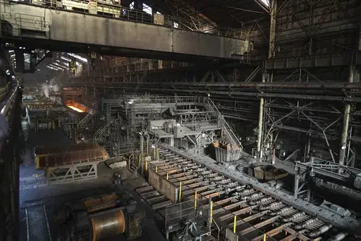 A hot rolling mill at Nippon Steel's Kashima Plant in Kashima, Japan on Friday, Dec. 6, 2024. (AP Photo/Ayaka McGill)
