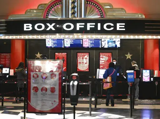 Movie theaters reopen after COVID-19 closures on March 5, 2021, in New York. For one day, Sept. 3, 2022, movie tickets will be just $3 in the vast majority of American theaters as part of a newly launched “National Cinema Day” to lure moviegoers during a quiet spell at the box office. (Photo by Evan Agostini/Invision/AP, File)