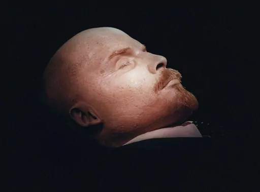 The embalmed body of Vladimir Lenin, the founder of the Soviet Union, is seen on display in his mausoleum on Moscow's Red Square, Russia, on Wednesday, April 16, 1997. This year marks the 100th anniversary of his death. While he remains lauded by Communists with his body still on view, he is more of a curiosity than a leading force in Russia. (AP Photo/Sergei Karpukhin, File)