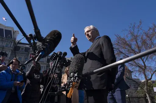 White House AI and crypto czar David Sacks speaks with reporters at the White House, Friday, March 7, 2025, in Washington. (AP Photo/Alex Brandon)